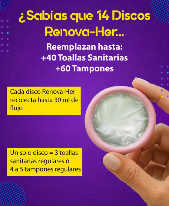 Discos Menstruales Desechables 14 unidades 12hrs de uso Renova-her