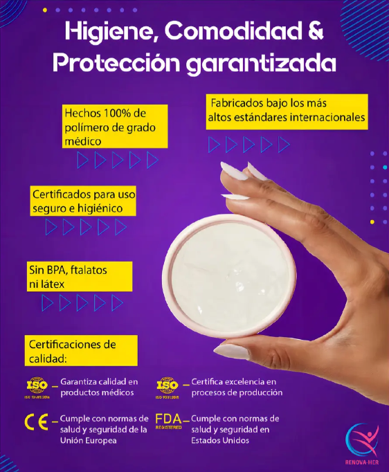 Discos Menstruales Desechables 14 unidades 12hrs de uso Renova-her