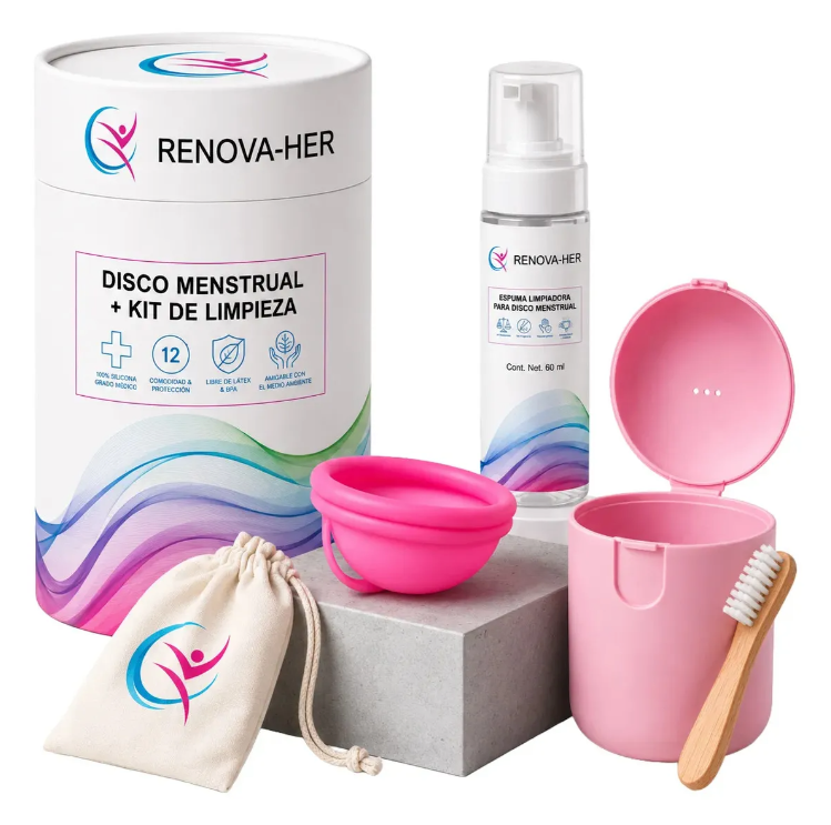 Renova-her Kit Disco Menstrual + Espuma Limpiadora + Esterilizador
