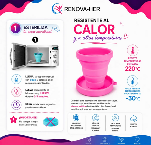Kit Menstrual 2 Copas + Kit de Limpieza & Esterilizador Renova-Her