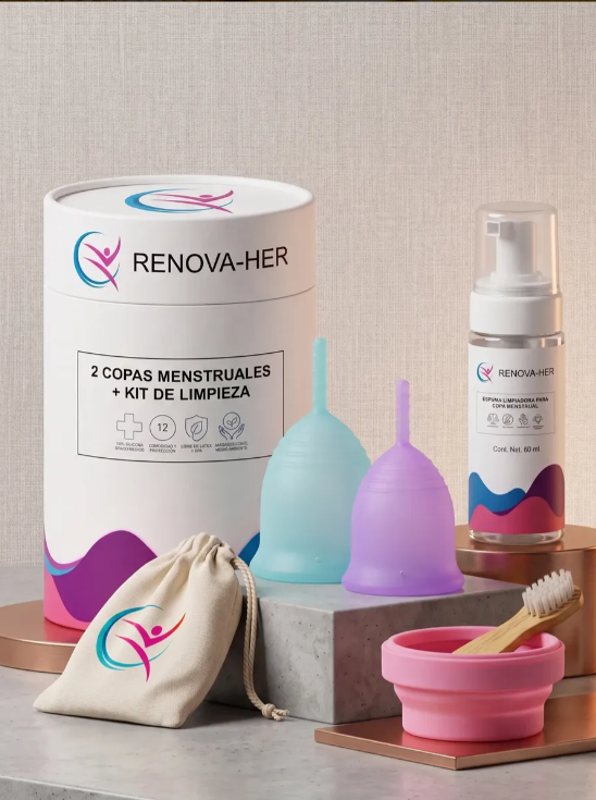 Kit Menstrual 2 Copas + Kit de Limpieza & Esterilizador Renova-Her